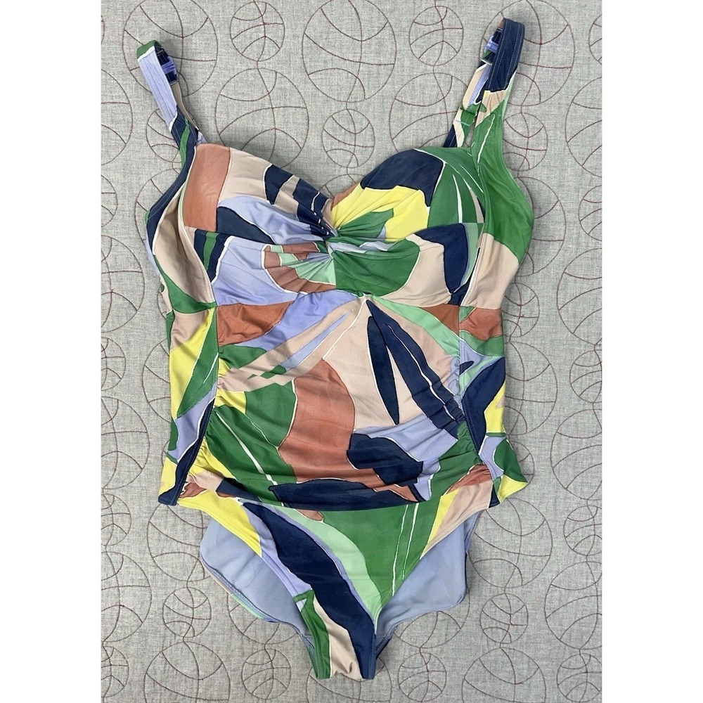 Artesands L’Avana Botticelli One Piece Swimsuit‎ Multicolor Ruched / Womens 16W